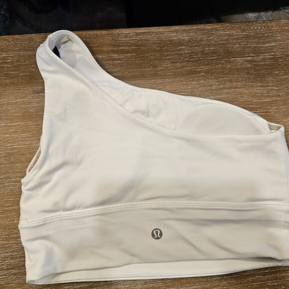 Lululemon Align Asymmetrical Bra Light Support, A/B Cup in White, Size 8 - Picture 2 of 4